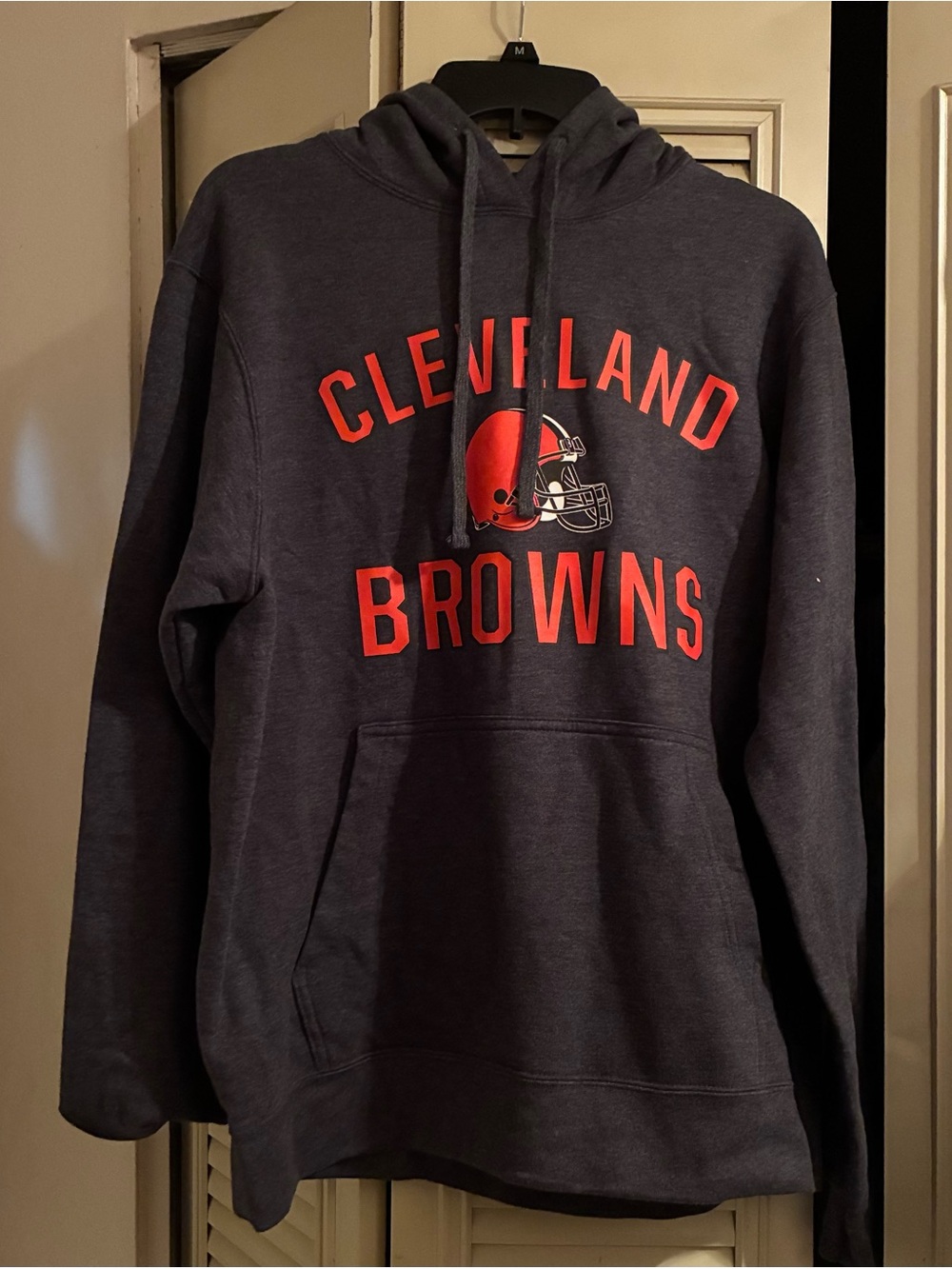 Preowned Fanatics Cleveland Browns hoodie - Gray/heather with Orange Logo size M